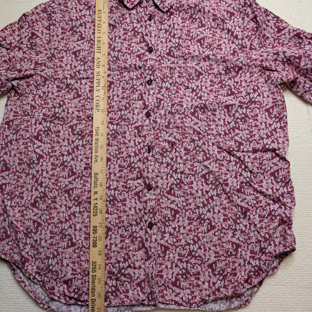 Calvin Klein Jeans long sleeve, pink, white, green button down shirt - size M - Picture 3 of 8